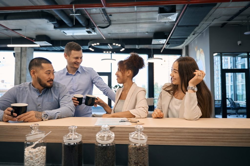 employees enjoy coffe break